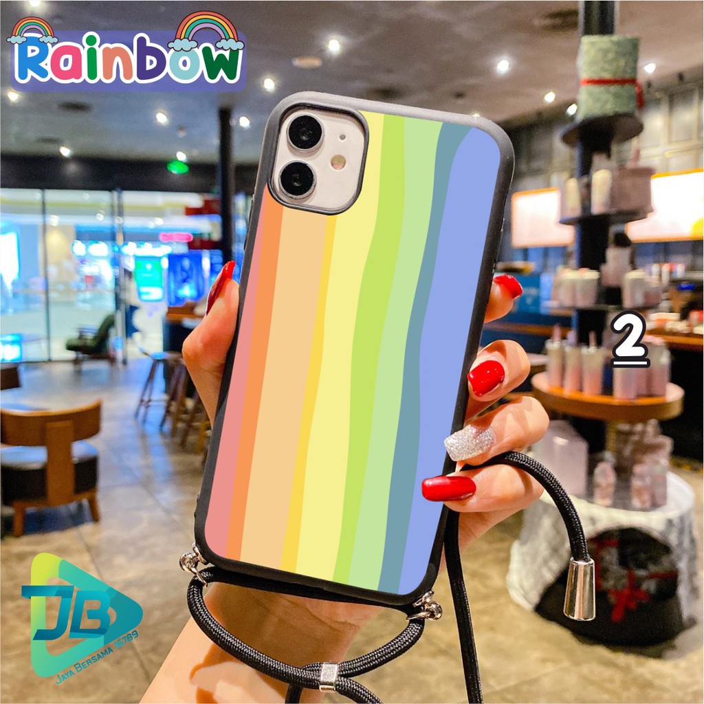 SOFTCASE SLINGCASE TALI LANYARD CANDY RAINBOW OPPO VIVO XIAOMI SAMSUNG REALME IPHONE ALL TYPE JB4764