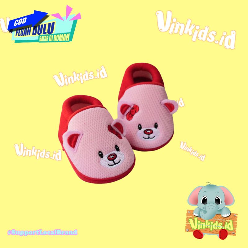 Sepatu Bayi Perempuan 0-12 Bulan Karakter Bear Fuschia