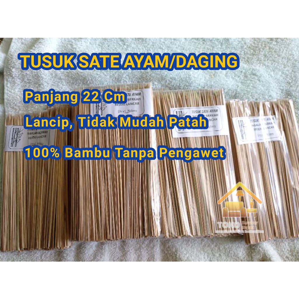 

TUSUK SATE BAMBU MURAH TUSUK SATE DAGING AYAM MURAH BULAT 22 CM ISI 700 BIJI LEBIH