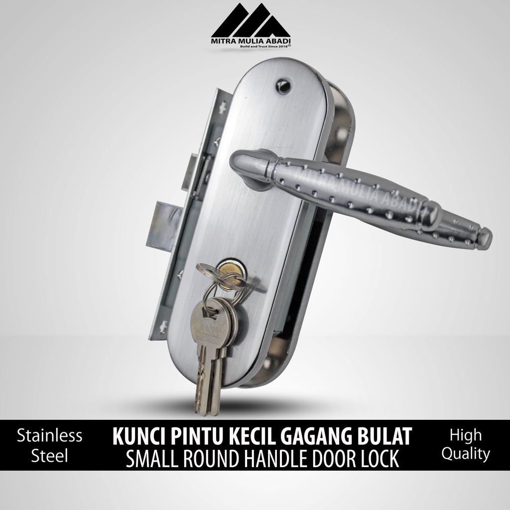 Kunci Pintu Kecil Silinder Premium l Gagang Bulat Rumah l Handle Rumah Full Set