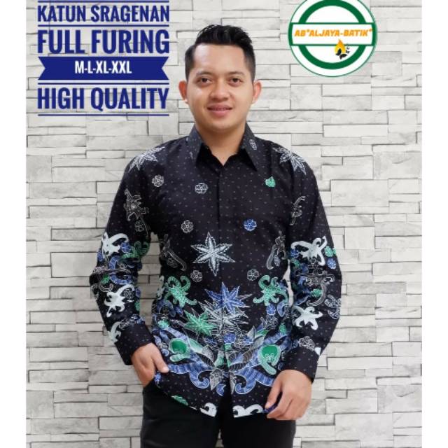 Eksklusif Kemeja Batik Pria Terbaru Bahan Katun Sragenan Lapis Furing Adem Dipakai Kualitas Premium