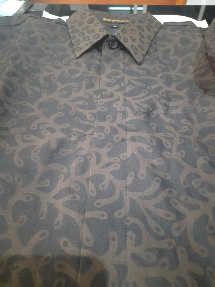Harubuwono Kemeja Batik Pria Lengan Panjang Slimfit Katun Printing Hem Baju Atasan Kantor Modern