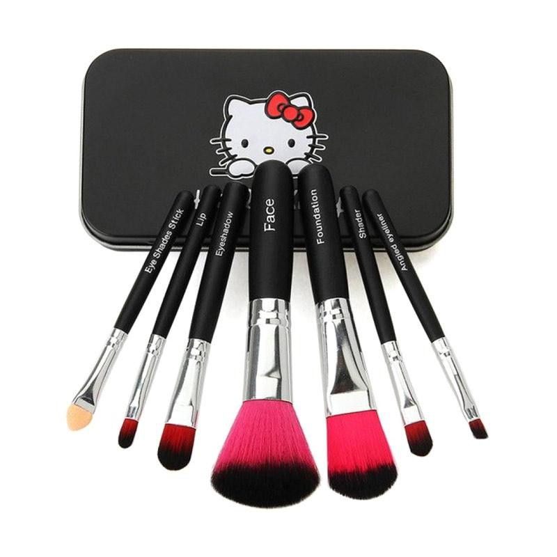 #LC-BeautyTools Kuas Hello Kitty Make Up Brush 7 in 1