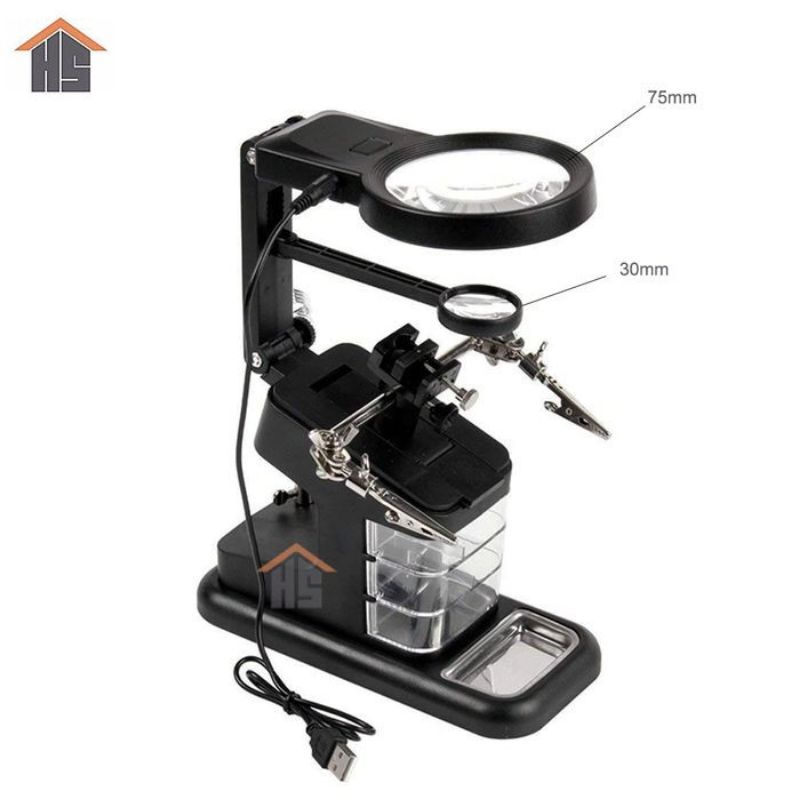 LAMPU LED MEJA KERJA TEKNISI HP PLUS KACA PEMBESAR M5X ONGLAI ORIGINAL