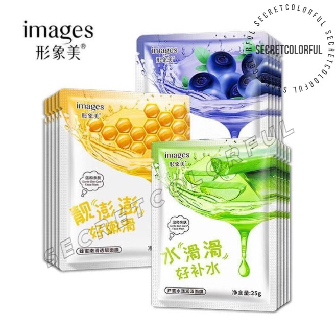 IMAGES Sheet Mask Mouisturizing Aloevera / Blueberry / Honey Masker wajah Natural Terjangkau