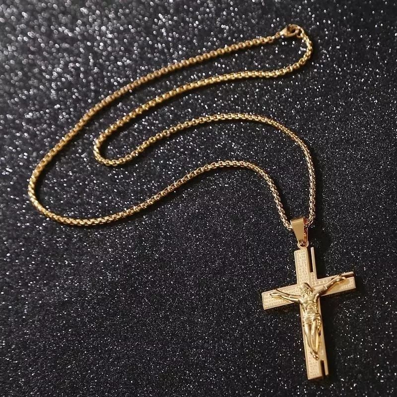 Kalung Salib Yesus Emas Titanium Kualitas Import