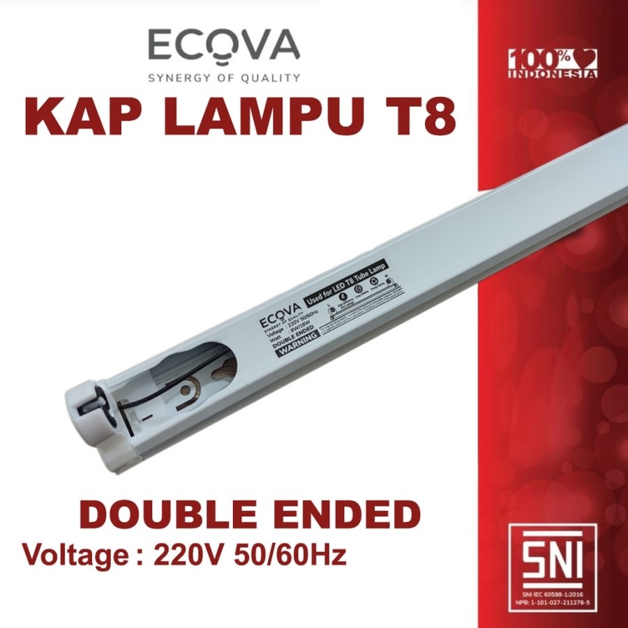 Kap Lampu TL T8 led 18 watt 120 cm Platinum ECOVA
