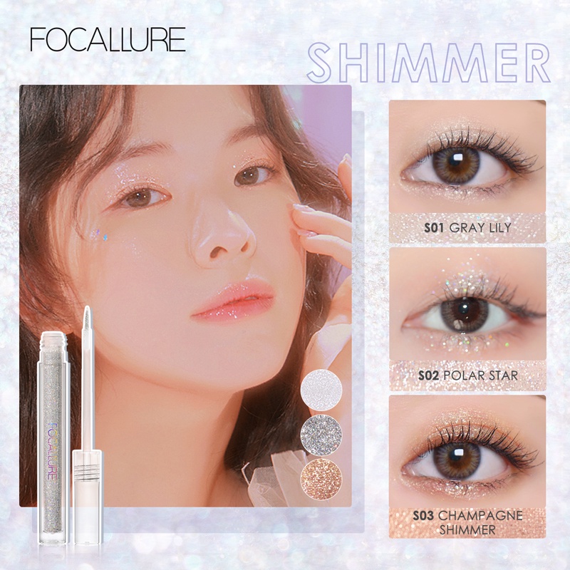 FOCALLURE Waterproof Liquid Shimmer Eyeshadow(100% Original, BPOM Certified)