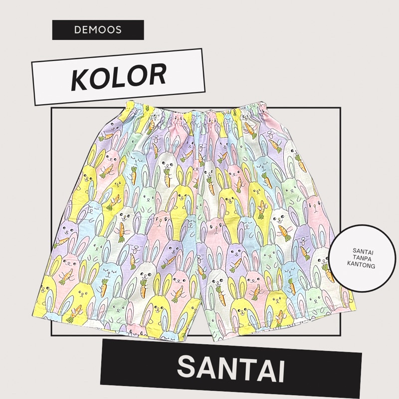 Celana kolor boxer santai unisex motif lucu dewasa dan anak