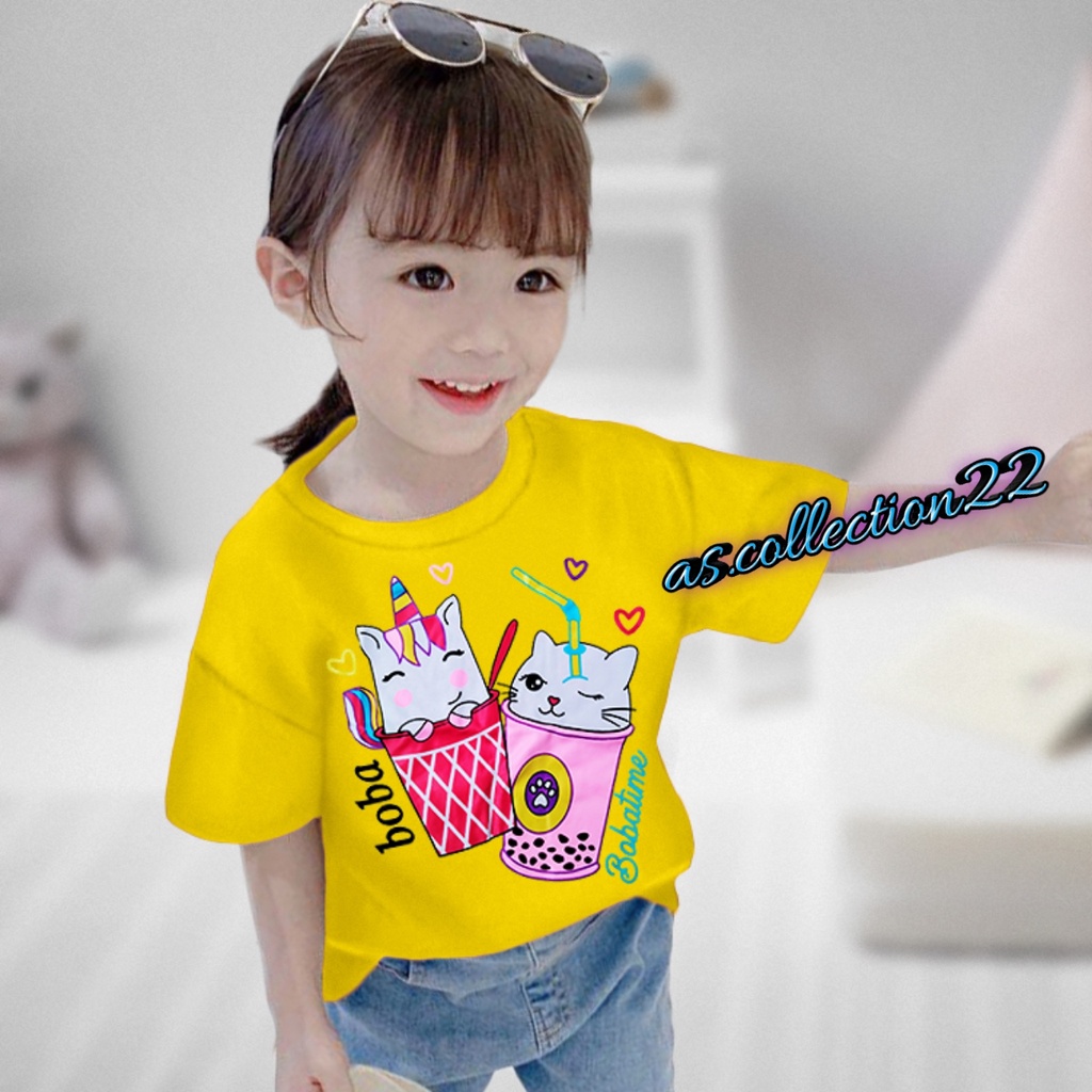 KAOS ANAK Perempuan Motif BOBA PONY 1-10 TAHUN