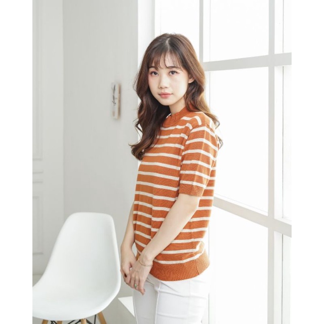 Emma Top Cotton Knit - Atasan Rajut Wanita Tangan Pendek - Korean Top Short Sleeve (301)