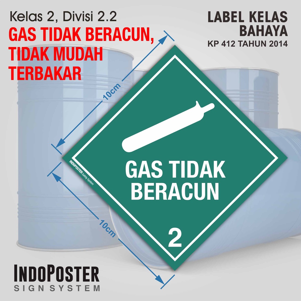 

Stiker IATA Label Kelas Material Bahaya Dangerous Goods - Gas Tidak Beracun Non Flammable Gas