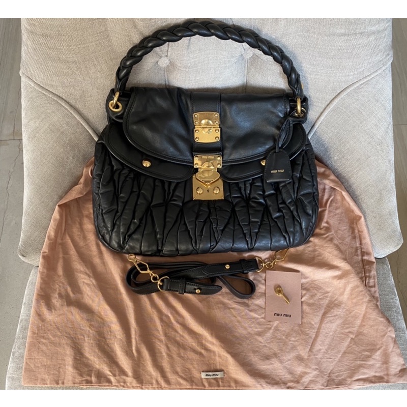 Miu Miu - Lamb Coffer Black Gold Hardware