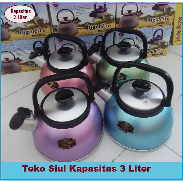 Teko Siul 3 Liter Rigoletto Maspion / Whistling Kettle / Ketel Siul Stainless teko - dari Mojokerto