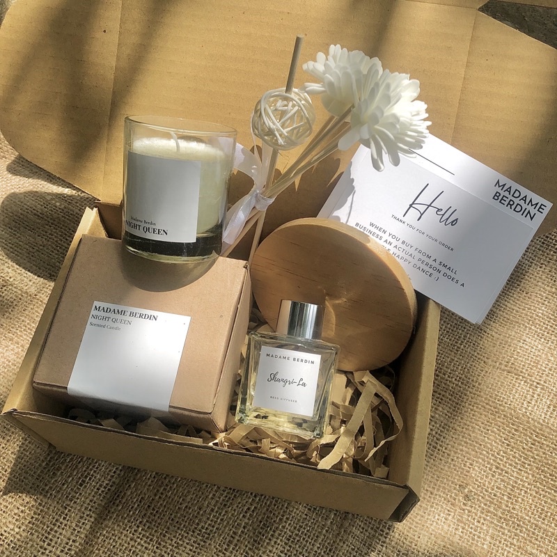 

⚡BIG SALE NATAL⚡Gift Set Scented Candle Reed 60gr Coaster | Hampers Reed Diffuser Wedding Gift | Kado Ultah Nikah | Wedding Hampers