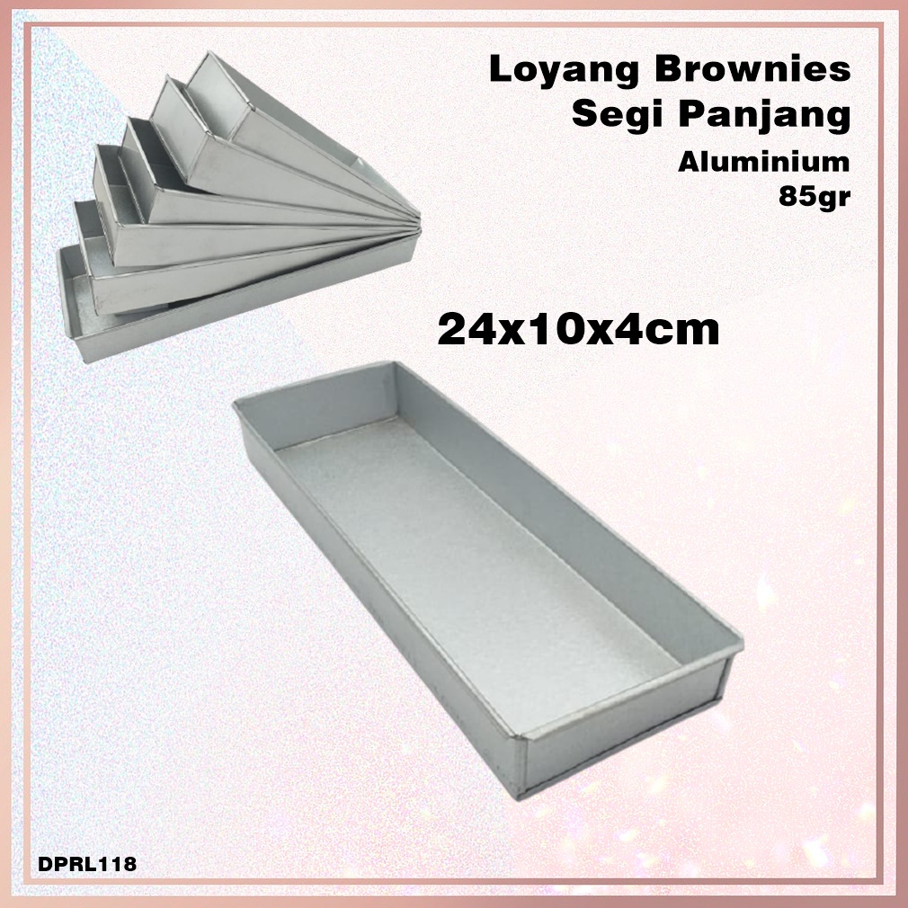 Loyang Kue/Brownies/Oven Segi Panjang  Aluminium 24x10x4cm