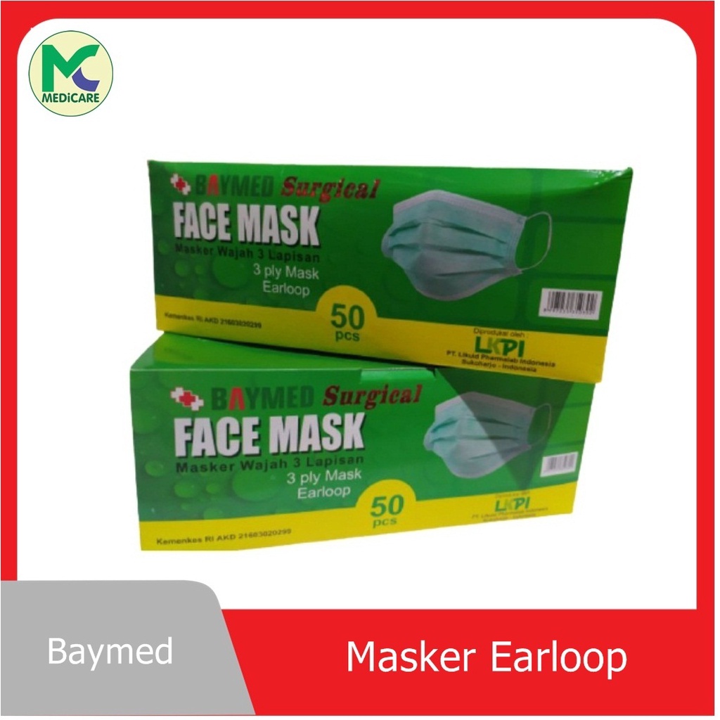 Masker Earloop 3 Ply Baymed
