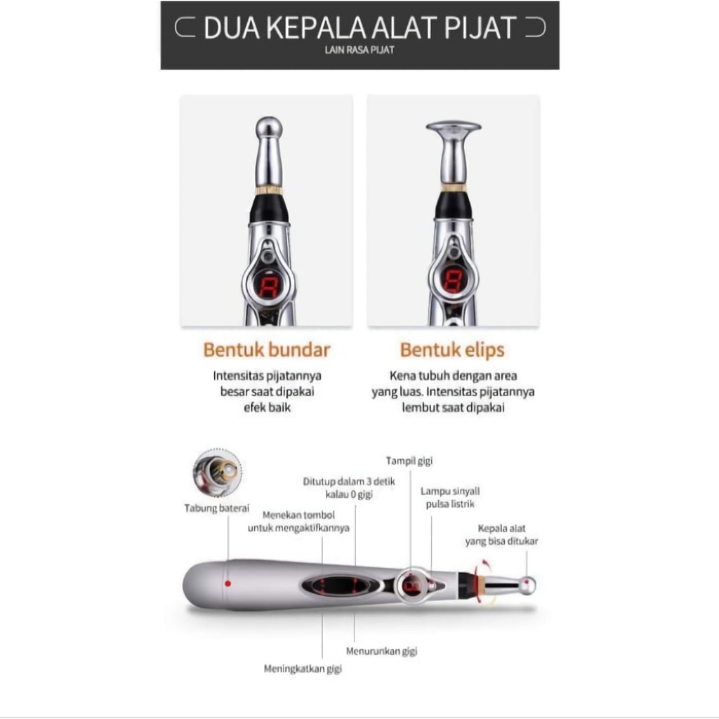 Alat Terapi Pijat Refleksi Pen Akupuntur Meridian Energy Elektrik Pen