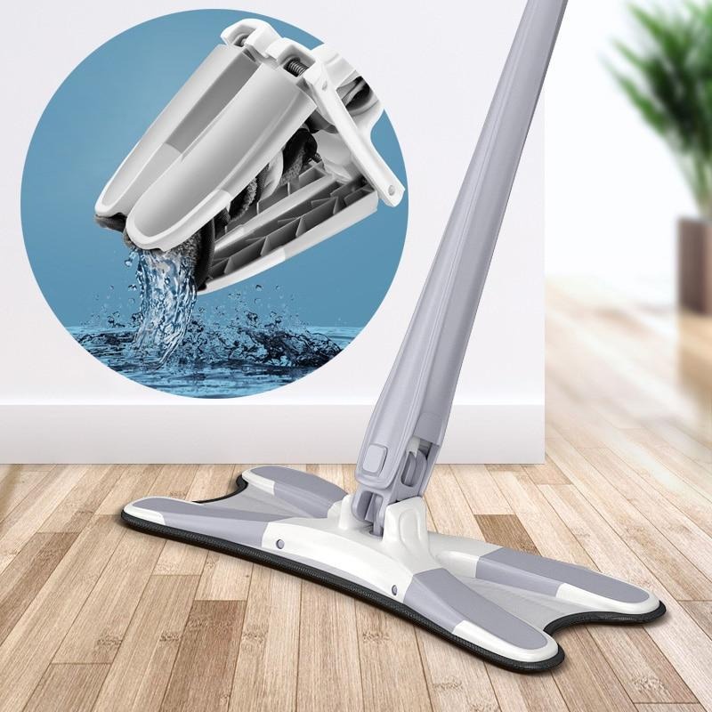 Top Living X-Shape Alat Pel Lantai Otomatis Ultra Mop Flat Mop / Alat Pel Lantai Flexible Peras Otomatis 813