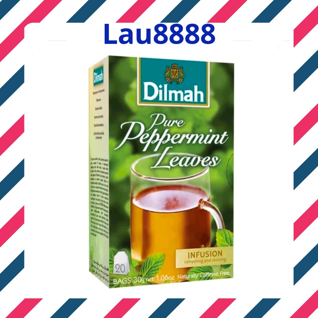 

DILMAH PURE PEPPERMINT LEAVES - NATURALLY CAFFEINE FREE - TEA BAGS 20