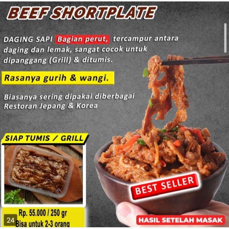 

BEEF SHORTPLATE, DAGING MARINASI SIAP MASAK
