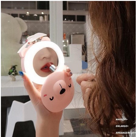 Ki692 Kipas Makeup LED Light 3 In 1 USB Charging / Kipas Mini Fan Cartoon / Cosmet