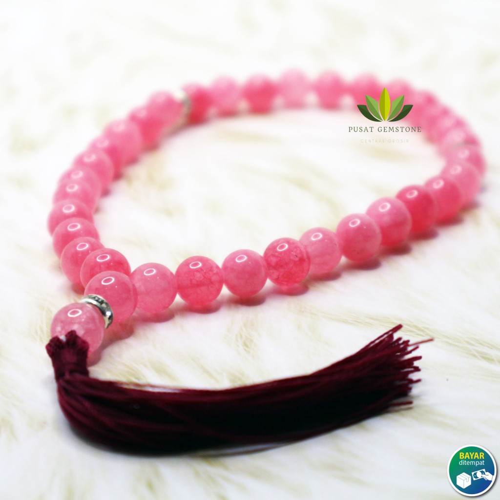 Tasbih Batu Giok Pink 33 Butir