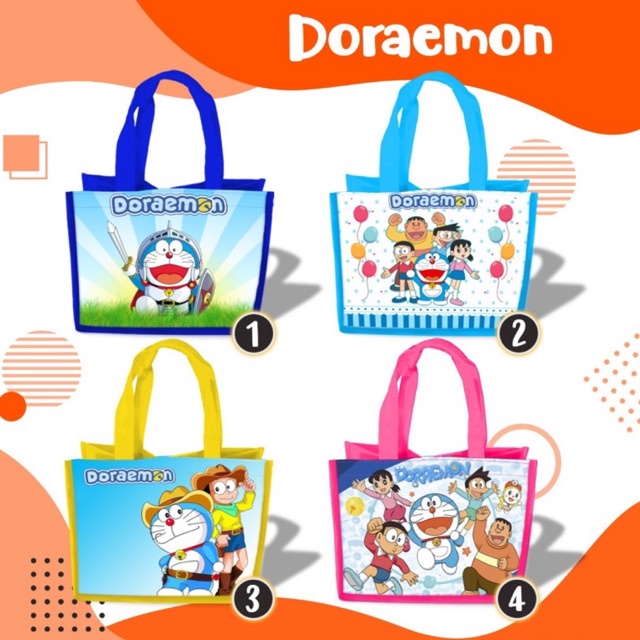 

Tas Ulang Tahun Doraemon Goodie Bag Kartun Tasyakuran Aqiqah Kantong Besek Custom nama & foto Ultah souvenir