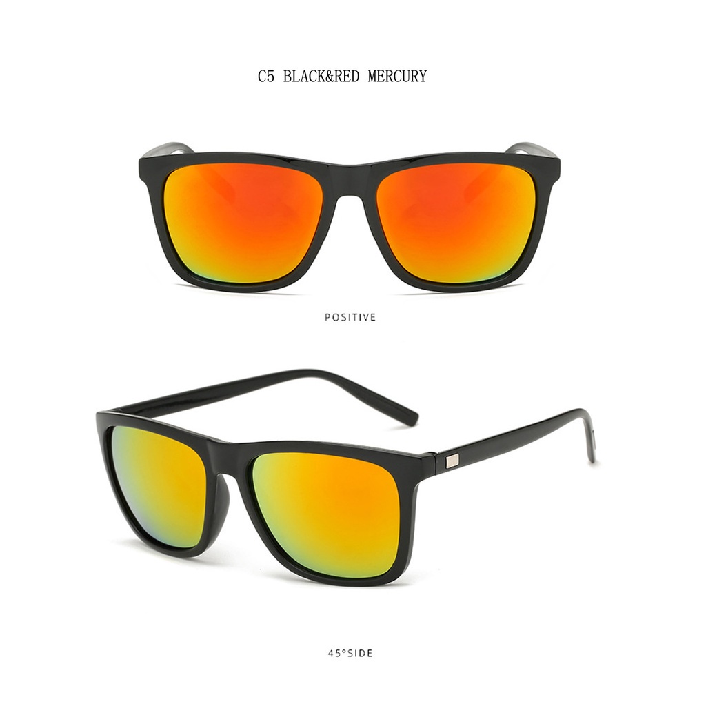 Kacamata Hitam Pria Model Reflektif Warna-Warni Untuk Musim Panas