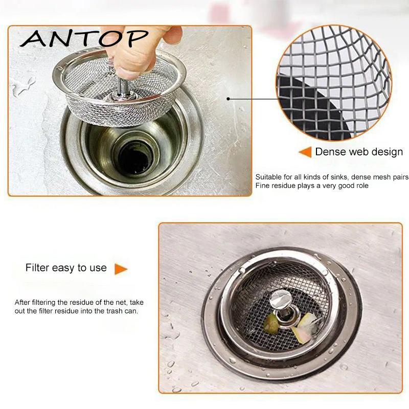 Plug Filter Air Bahan Stainless Steel Untuk Wastafel Dapur