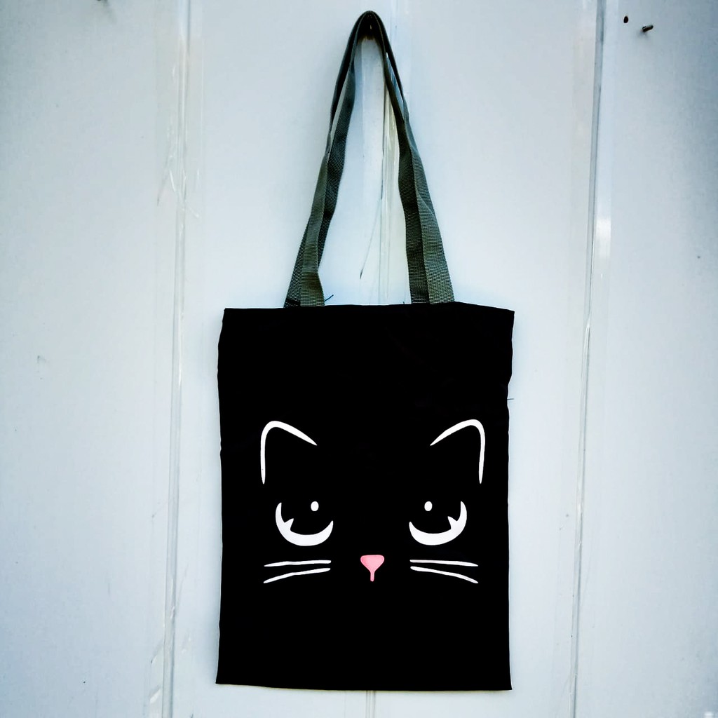 TOTEBAG DRILL KUCING KIIYOO (limited edition) (Ada resletingnya)