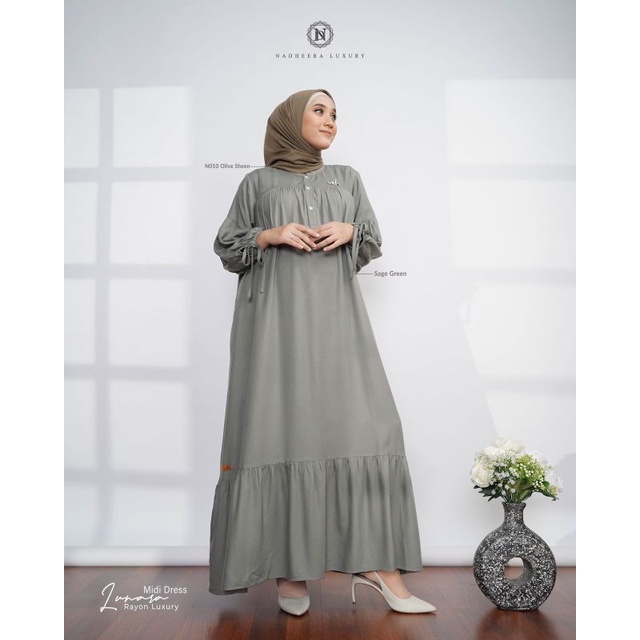 Terbaru √ Lunara Midi Dress By Nadheera Luxury || Ayshop collection ||