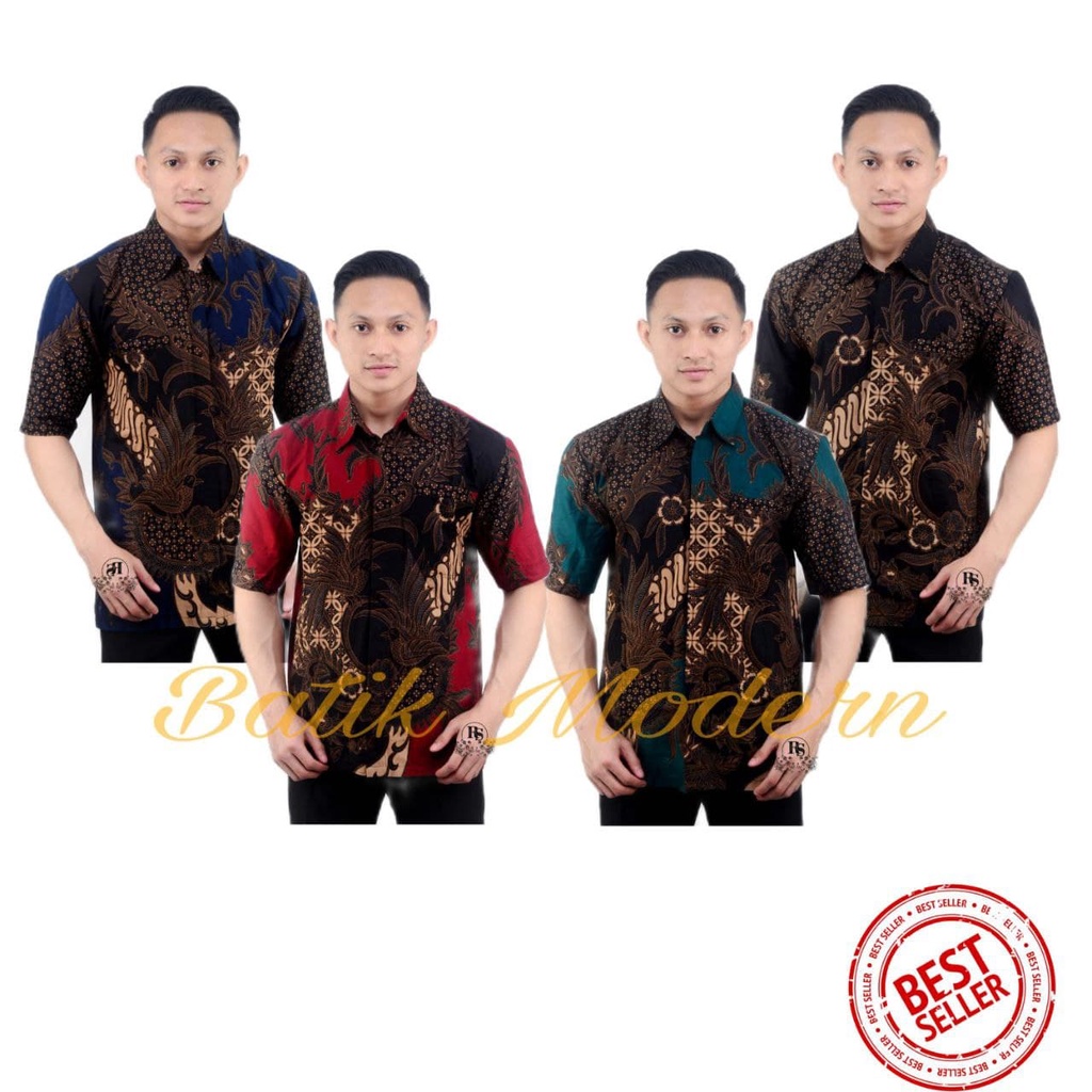 TERBARU Kemeja Batik Pria Lengan Pendek MAHESA Hem Baju Batik Pria Lengan Pendek M L XL