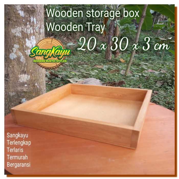 Wooden Tray 20x30x3 cm nampan kayu kotak seserahan kotak hantaran