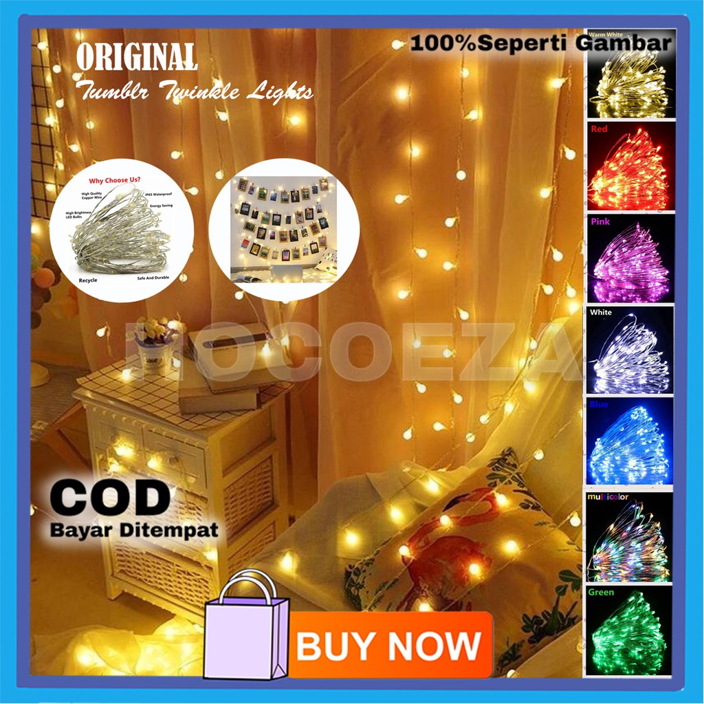 LAMPU TUMBLR LIGHT TUMBLER DEKORASI RUANGAN KELAP KELIP HIASAN NATAL CRISTMAS TWINKLE LIGHT VA206