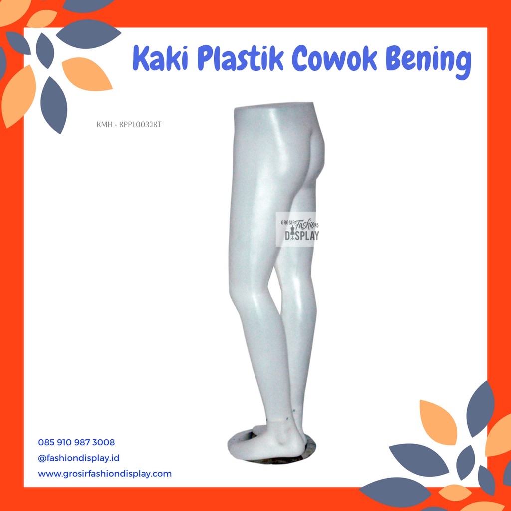 Patung Manekin Kaki Plastik Cowok Putih Bening Gaya Tekuk/Display Celana/Manekin Pria Murah-SET F