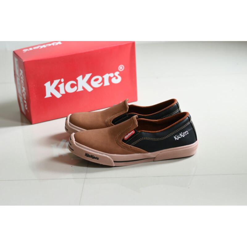 Sepatu Kickers Mx One Slip On Slop Casual Santai Pria Tanpa Tali