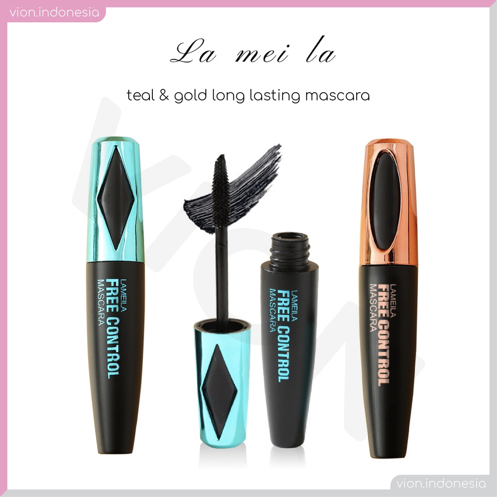 LAMEILA Teal &amp; Gold Mascara Long Lasting Lash Slender Curling Waterproof Maskara Original LA023