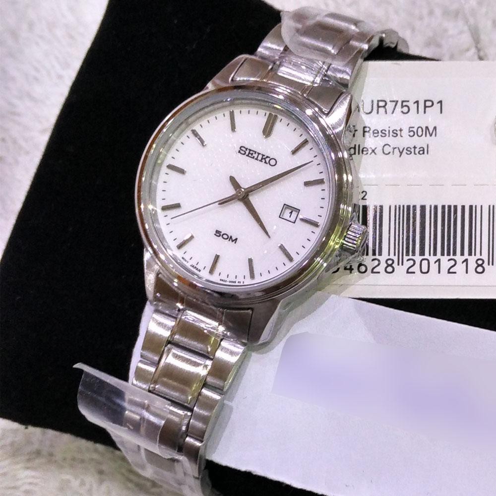 Seiko Ladies SUR751P1 Quartz White-Silver Dial | Jam Wanita SUR 751