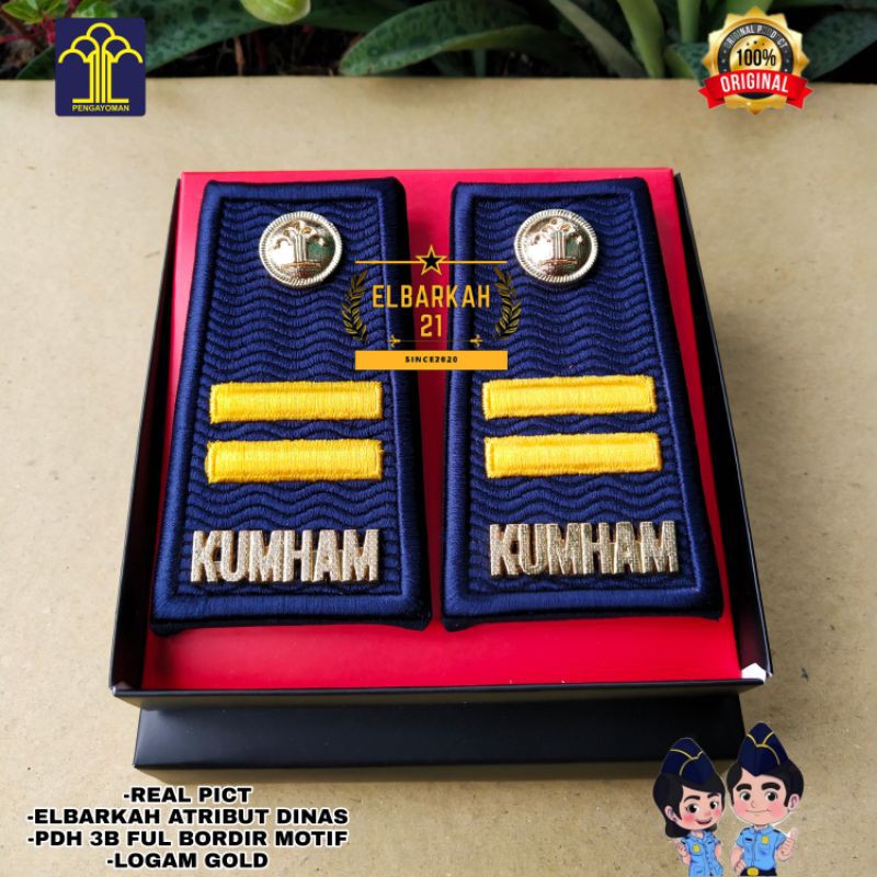 (COD) PANGKAT KUMHAM 3B TERBARU WARNA ABU BORDIR MOTIF TIMBUL [SUPER PREMIUM] pangkat kumham terbaru warna abu
