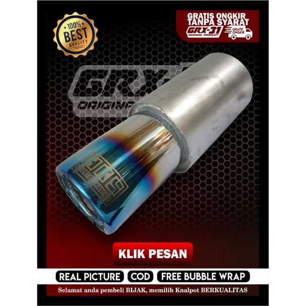 KNALPOT MOBIL HKS GRONEL UJUNG STAINLES BIRU BASS ADEM UNIVERSAL MUFFLER