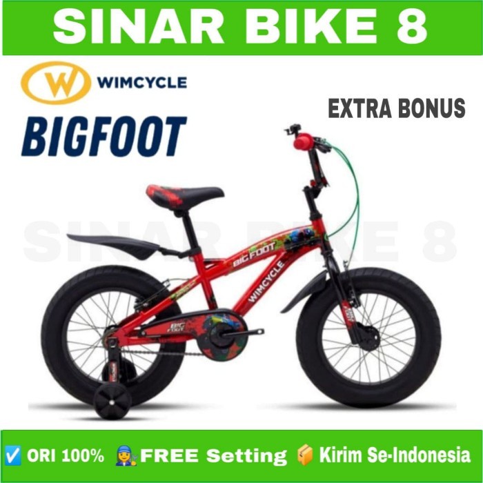 Sepeda Anak Laki Ukuran 16&quot;, 18&quot; &amp; 20 Inch BMX WIMCYCLE BIGFOOT 16 18 20 Inch Ban Jumbo Garansi