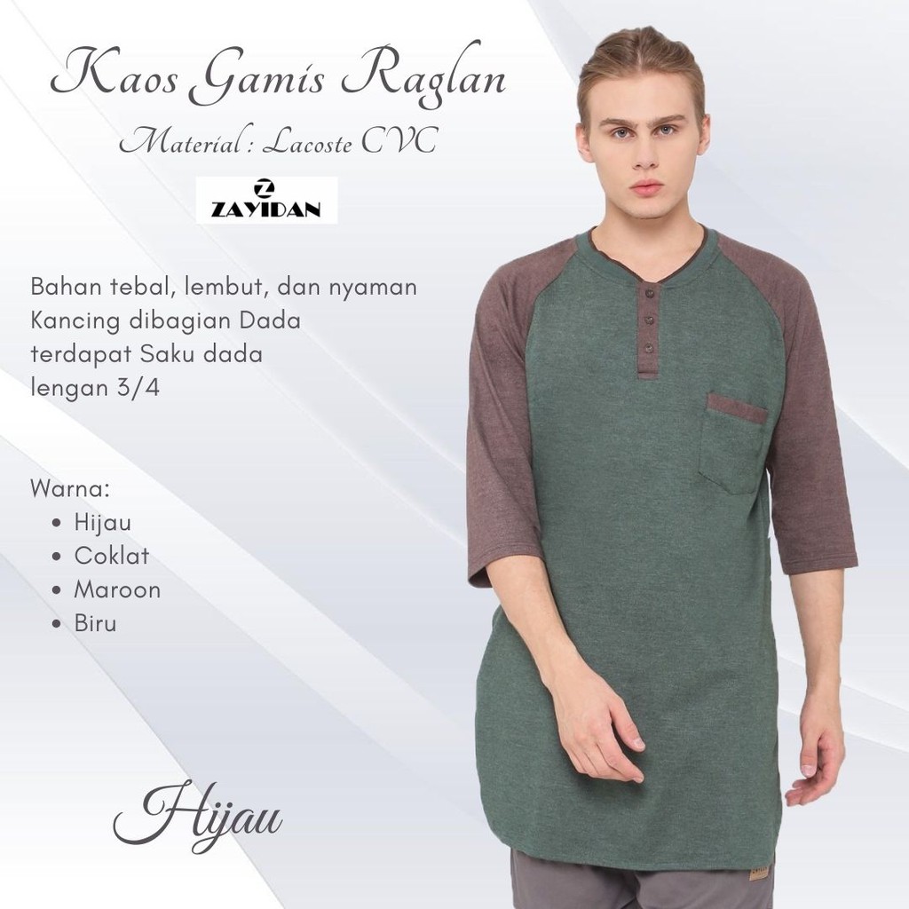 Baju Muslim Baju Kaos Gamis Raglan Zayidan Keren