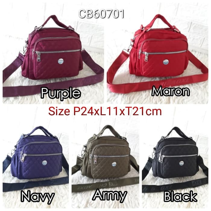 Sling Bag Corduroy Canvas Tas Selempang Wanita Besar Cewek Lapt XA708 Cb67001  Import Chibao Bordir