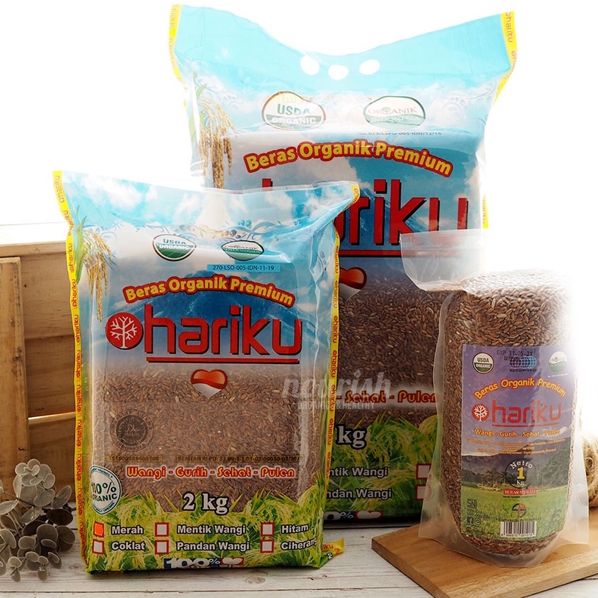 Hariku, Organic Red Rice 2 kg (Beras Merah Organik)