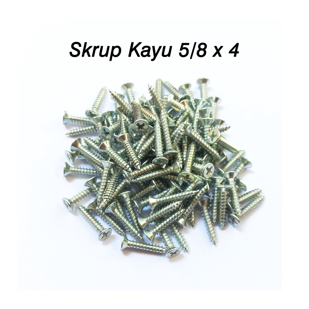 Skrup Kayu 5/8x4 (isi 50 pcs) / Sekrup Kayu Kecil 1,5 cm