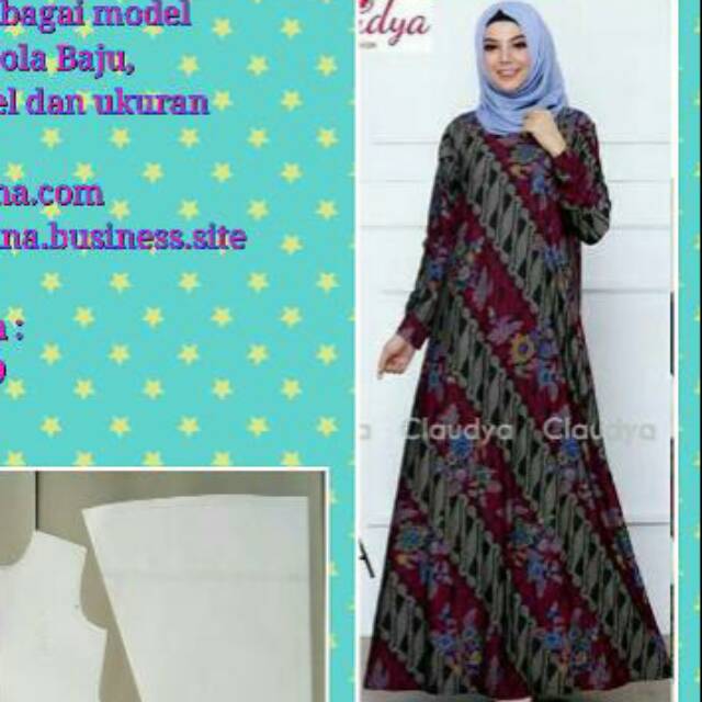 Pola Produksi Gamis A-line sleting belakang