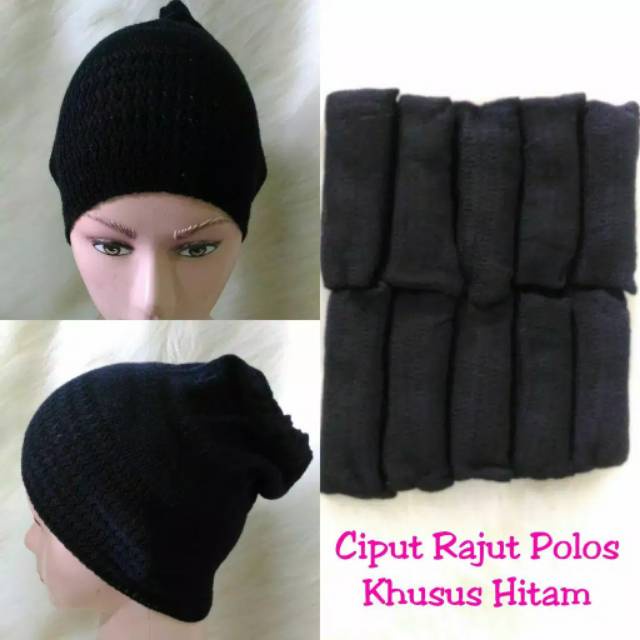 [BISA COD] 1 Pcs Ciput Hijab Arab Bandana Hitam Polos Inner Daleman Hijab Wanita Aksesoris Hijab