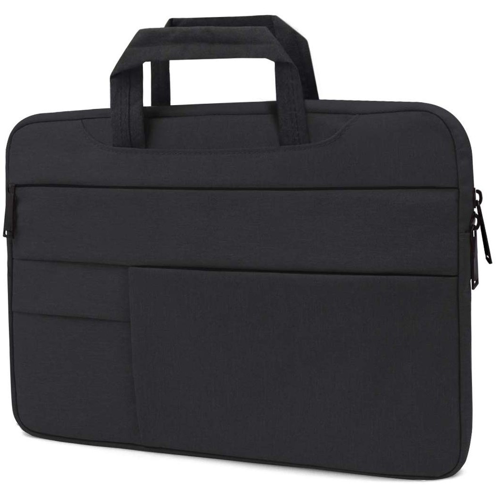 Tas Laptop 13.3 inch Softcase Sleeve Macbook Nylon Pocket Handstrap Waterproof- Black