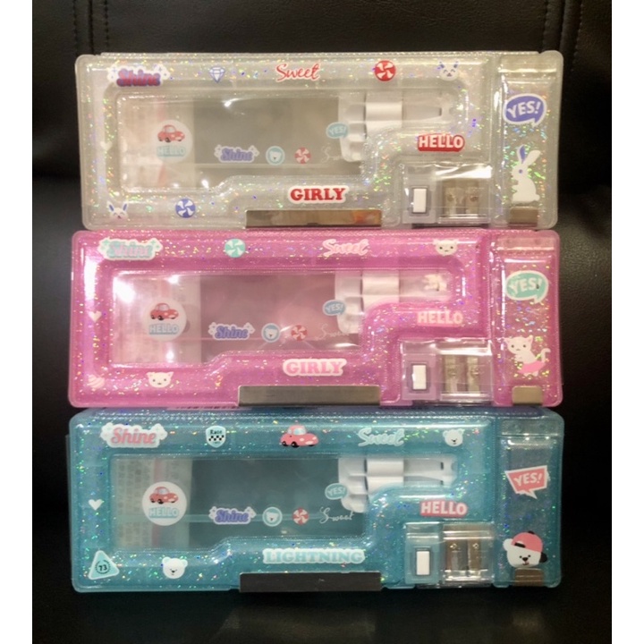 

Tempat pensil / kotak pensil magnet + rautan 2 lubang